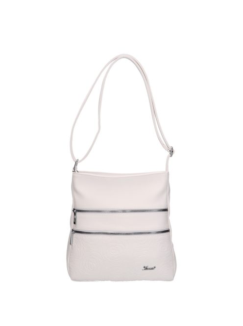 Karen 2447 fehér virág rostbőr táska