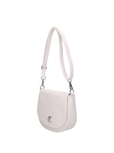 Karen 2497 fehér virág rostbőr táska