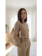 Karen 2528 bézs virág rostbőr táska