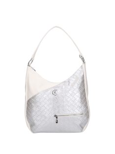 Karen 2533 fehér ezüst rostbőr táska