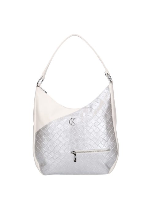 Karen 2533 fehér ezüst rostbőr táska