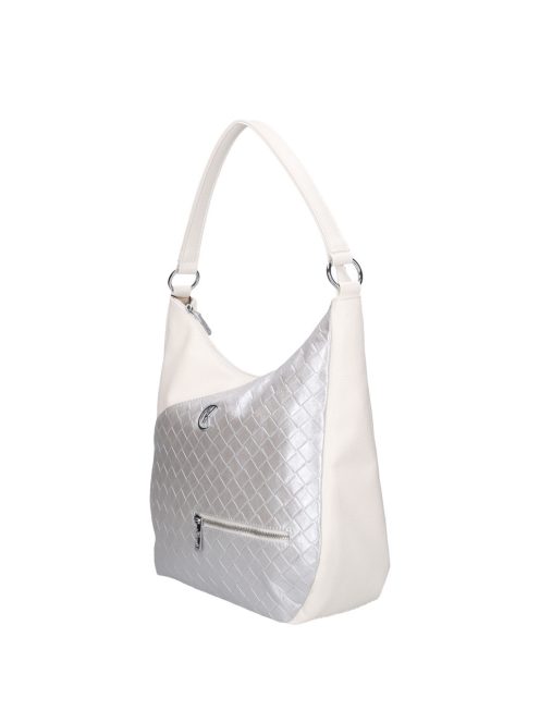 Karen 2533 fehér ezüst rostbőr táska