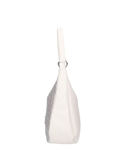 Karen 2533 fehér ezüst rostbőr táska