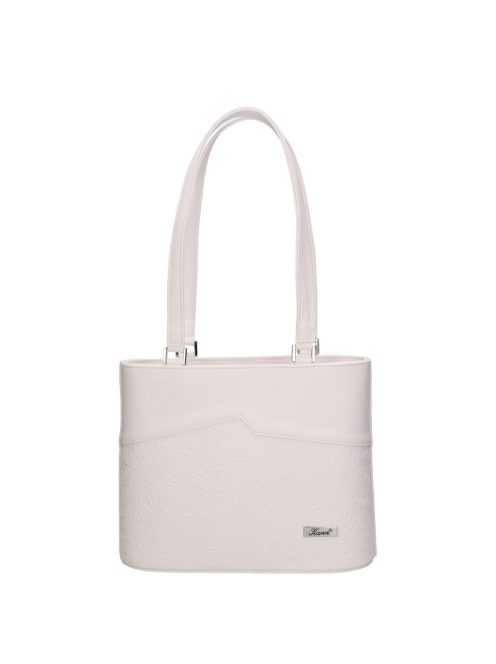 Karen D 695 fehér virág rostbőr táska