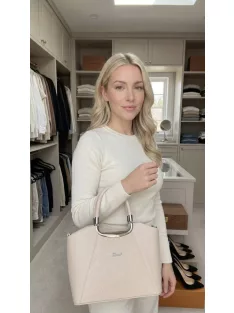 Karen 9251 bis bézs arany rostbőr táska