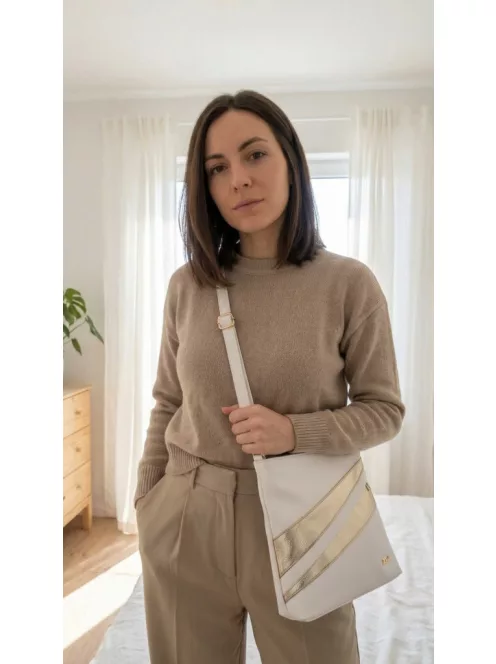 Karen 9553 bézs rostbőr táska