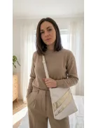 Karen 9553 fehér arany rostbőr táska