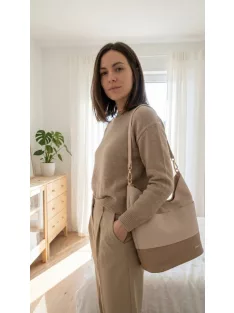 Karen D 207 bézs arany rostbőr táska