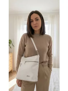Karen 9489 fehér rostbőr táska