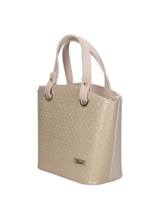 Karen 2390 bézs arany rostbőr táska