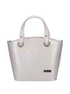 Karen 2390 fehér ezüst rostbőr táska