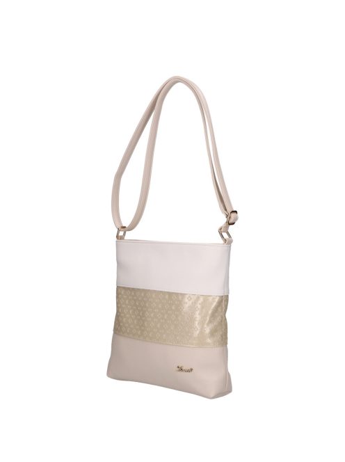 Karen N 099 fehér arany bézs rostbőr táska
