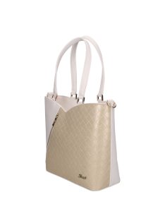 Karen 2507 fehér arany rostbőr táska