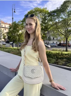 Karen 2382 bézs virág arany rostbőr táska
