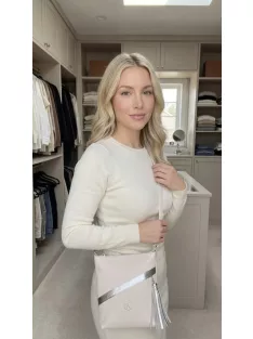 Karen 2501 bézs virág arany rostbőr táska