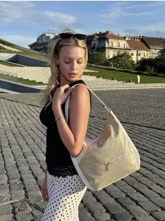 Karen 2533 fehér arany CK rostbőr táska
