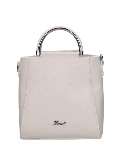 Karen 1680 fehér virág rostbőr női táska