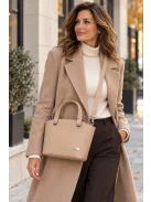 Karen 2390 drapp rostbőr női válltáska rostbőr női kézitáska – elegáns Karen rostbőr női válltáska