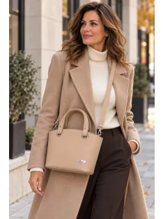 Karen 2390 drapp rostbőr női válltáska rostbőr női kézitáska – elegáns Karen rostbőr női válltáska