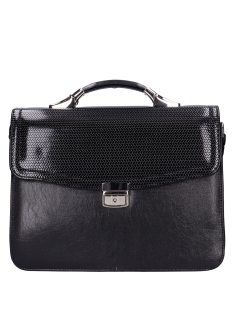 Karen Karina fekete lakk fonott rostbőr női aktatáska