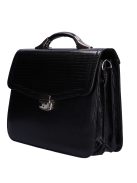 Karen Karina fekete lakk fonott rostbőr női aktatáska