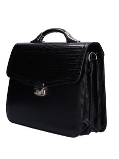 Karen Karina fekete lakk fonott rostbőr női aktatáska