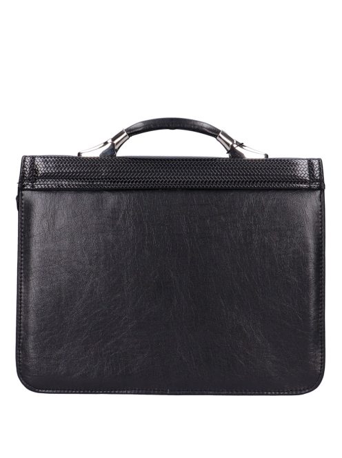 Karen Karina fekete lakk fonott rostbőr női aktatáska