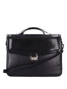 Karen Karina fekete lakk fonott rostbőr női aktatáska