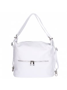 Válltáska/Hátizsák OLASZ BŐR 01053 fehér elöl cipzár