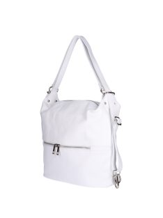 Válltáska/Hátizsák OLASZ BŐR 01053 fehér elöl cipzár