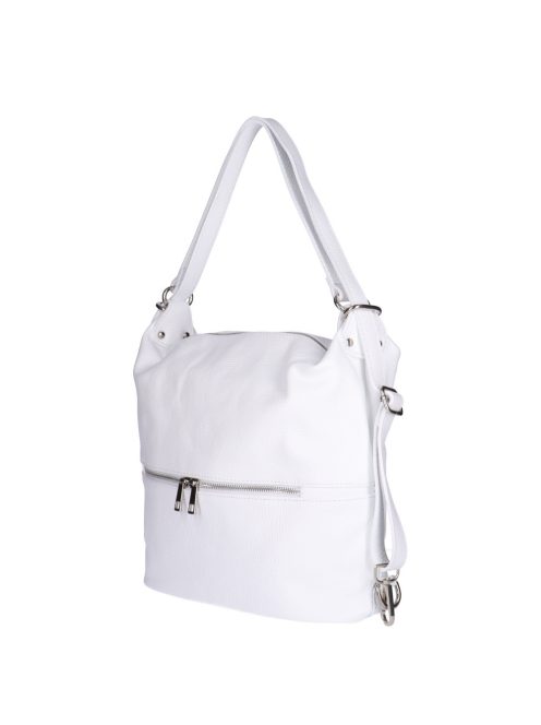 Válltáska/Hátizsák OLASZ BŐR 01053 fehér elöl cipzár