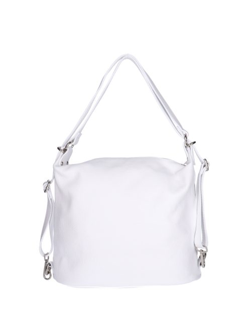 Válltáska/Hátizsák OLASZ BŐR 01053 fehér elöl cipzár