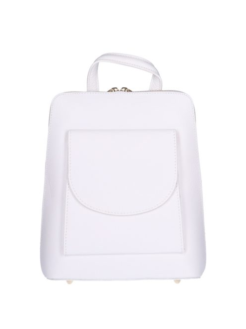 Hátizsák/Válltáska OLASZ BŐR elöl zsebes fehér női