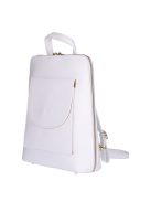 Hátizsák/Válltáska OLASZ BŐR elöl zsebes fehér női