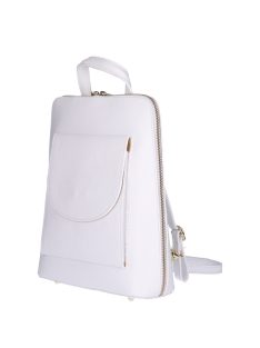 Hátizsák/Válltáska OLASZ BŐR elöl zsebes fehér női