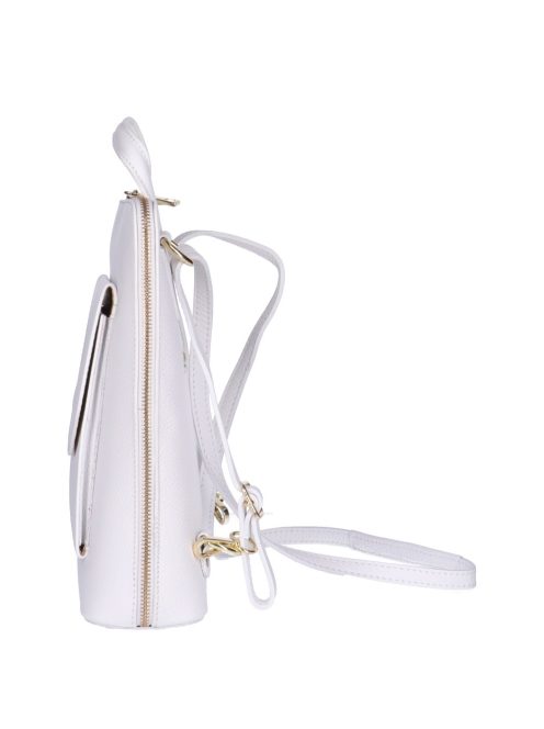 Hátizsák/Válltáska OLASZ BŐR elöl zsebes fehér női