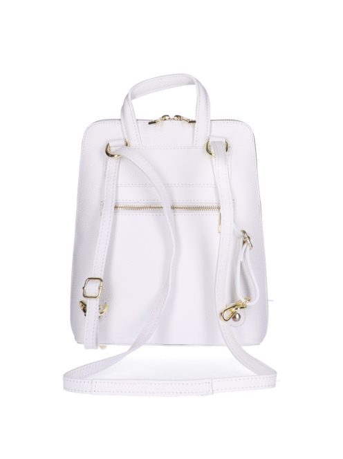 Hátizsák/Válltáska OLASZ BŐR elöl zsebes fehér női