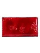 Gregorio BT-114 piros lepkés lakk bőr női pénztárca