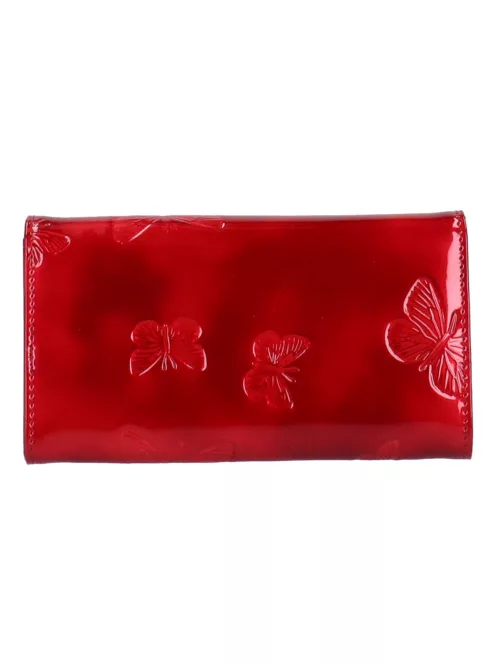 Gregorio BT-114 piros lepkés lakk bőr női pénztárca