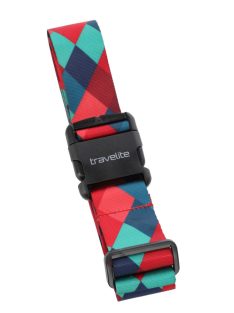   Travelite Accessories piros-kék-zöld mintás bőrönd pánt