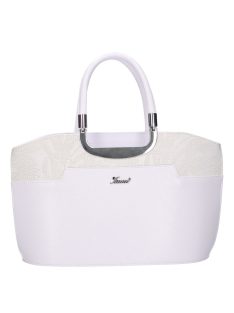 Karen 9079 bis fehér virágos rostbőr női kicsi kézitáska