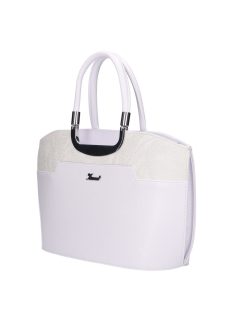 Karen 9079 bis fehér virágos rostbőr női kicsi kézitáska