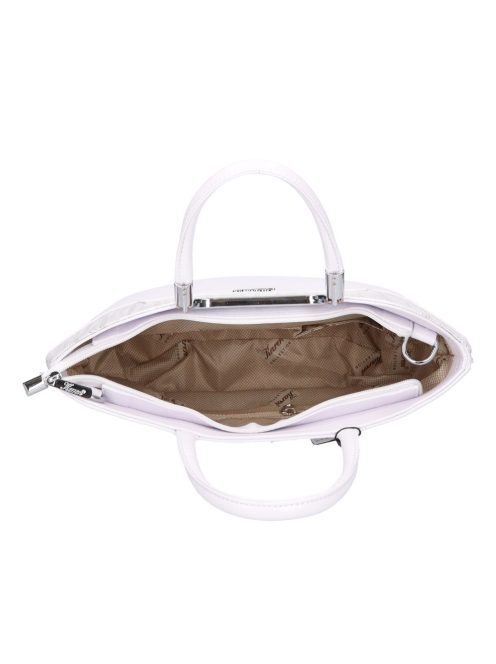 Karen 9079 bis fehér virágos rostbőr női kicsi kézitáska