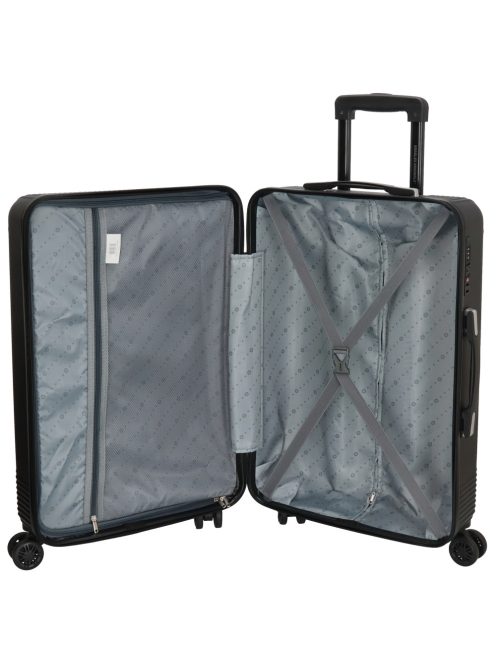 Beagles Marbella fekete 4 kerekű közepes bőrönd