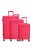 Beagles Marbella rózsaszín 4 kerekű 3 részes bőrönd szett