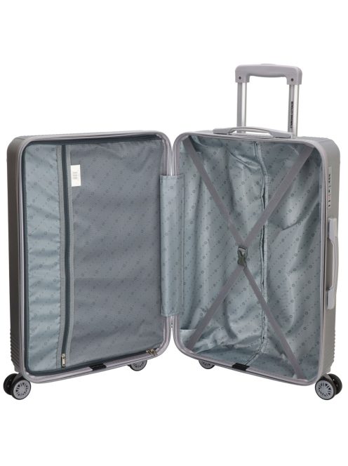 Beagles Marbella ezüst 4 kerekű közepes bőrönd