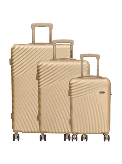 Beagles Marbella pezsgő 4 kerekű 3 részes bőrönd szett