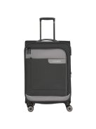 TRAVELITE Viia M antrazit 4 kerekű bővíthető közepes bőrönd 