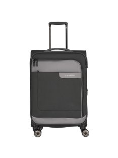 TRAVELITE Viia M antrazit 4 kerekű bővíthető közepes bőrönd 