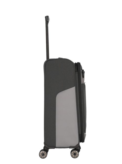 TRAVELITE Viia M antrazit 4 kerekű bővíthető közepes bőrönd 